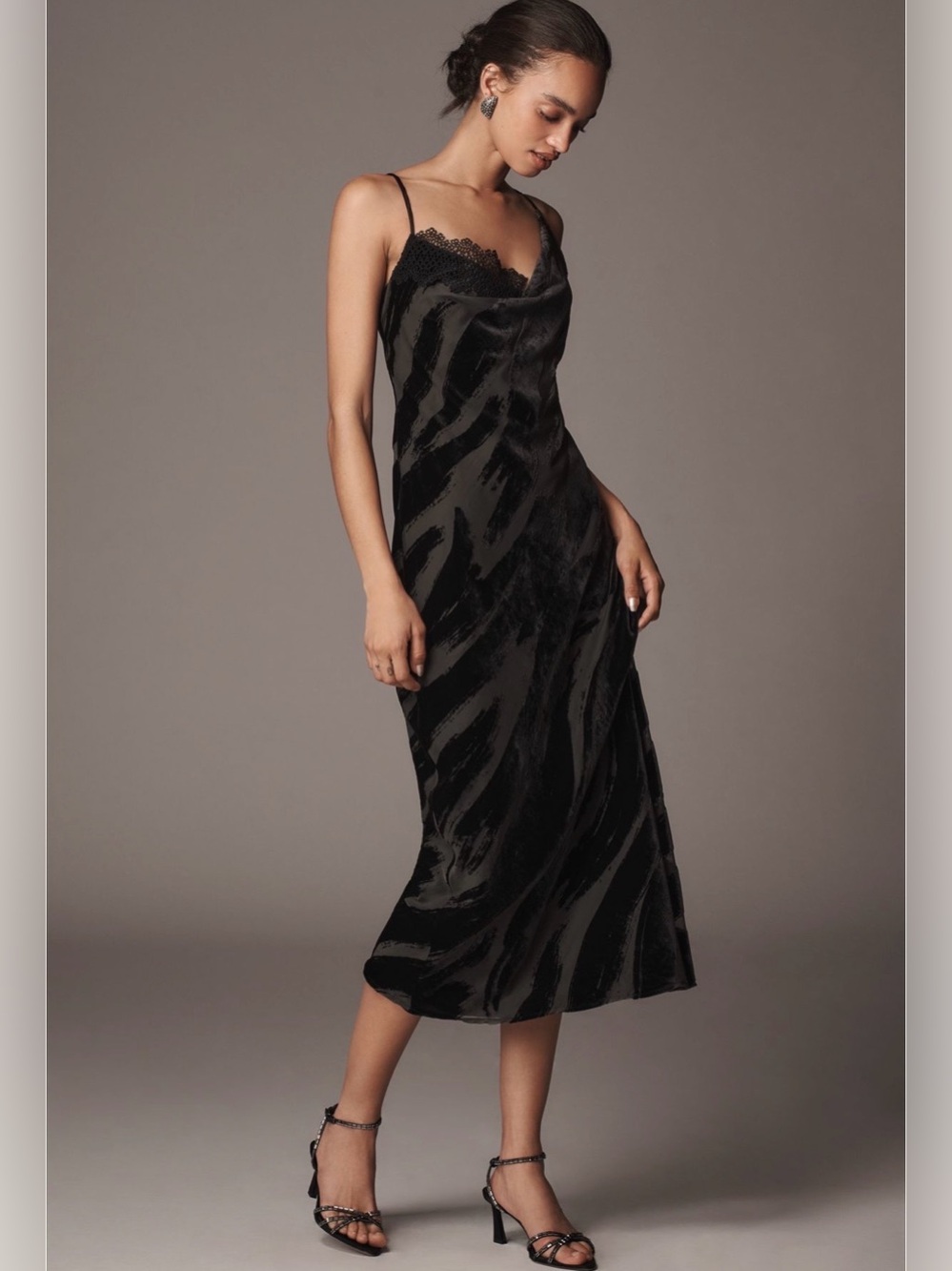 By Anthropologie Cowl-Neck Slip Dress